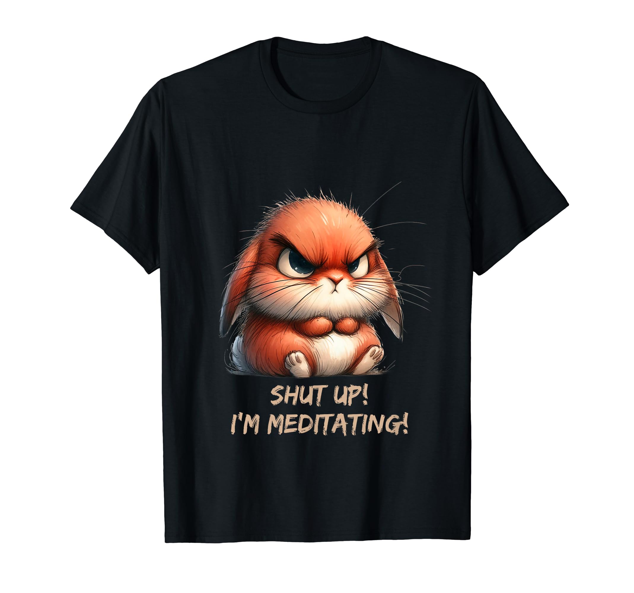 Grumpy Bunny Doing Yoga Relaxation T-Shirt - Minimalist Print Men Women - T-Shirt, Sweatshirt, Hoodie