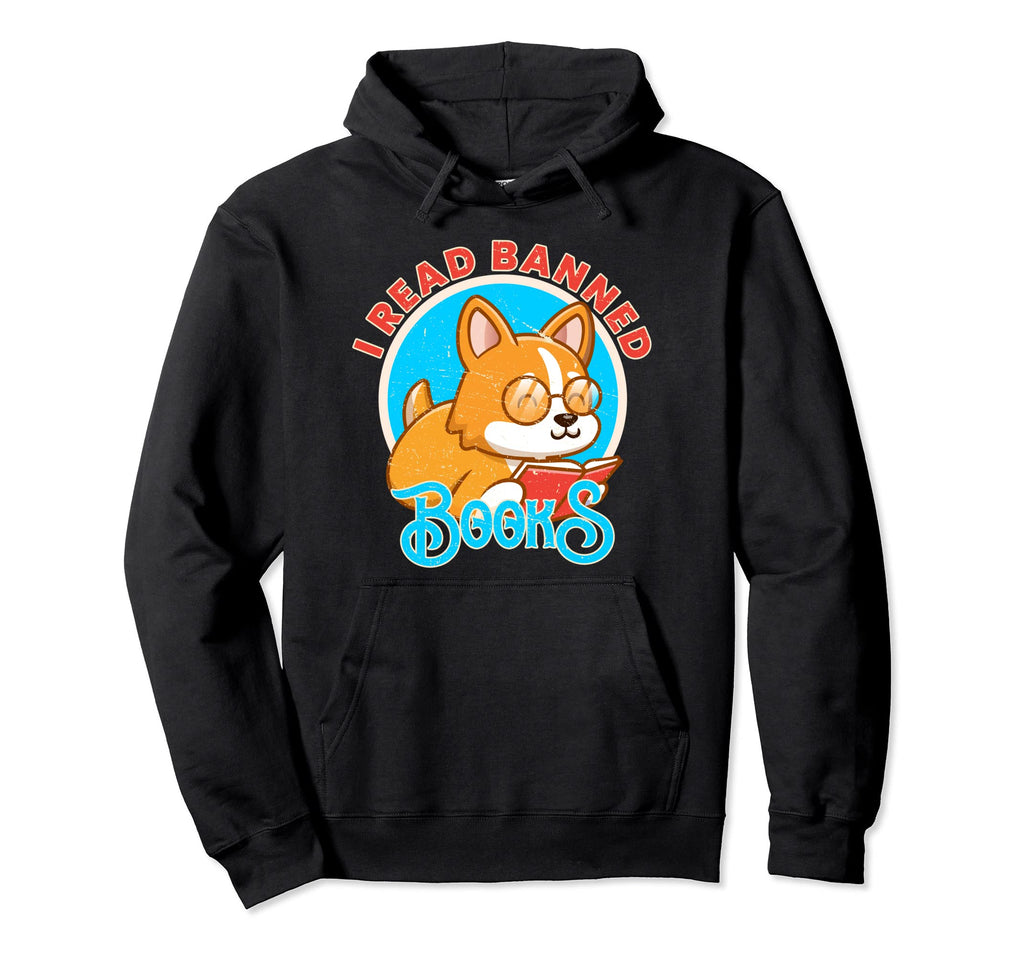 I Read Banned Books Funny Bookworm Hoodie - Fun Novelty Design Unisex - T-Shirt, Sweatshirt, Hoodie