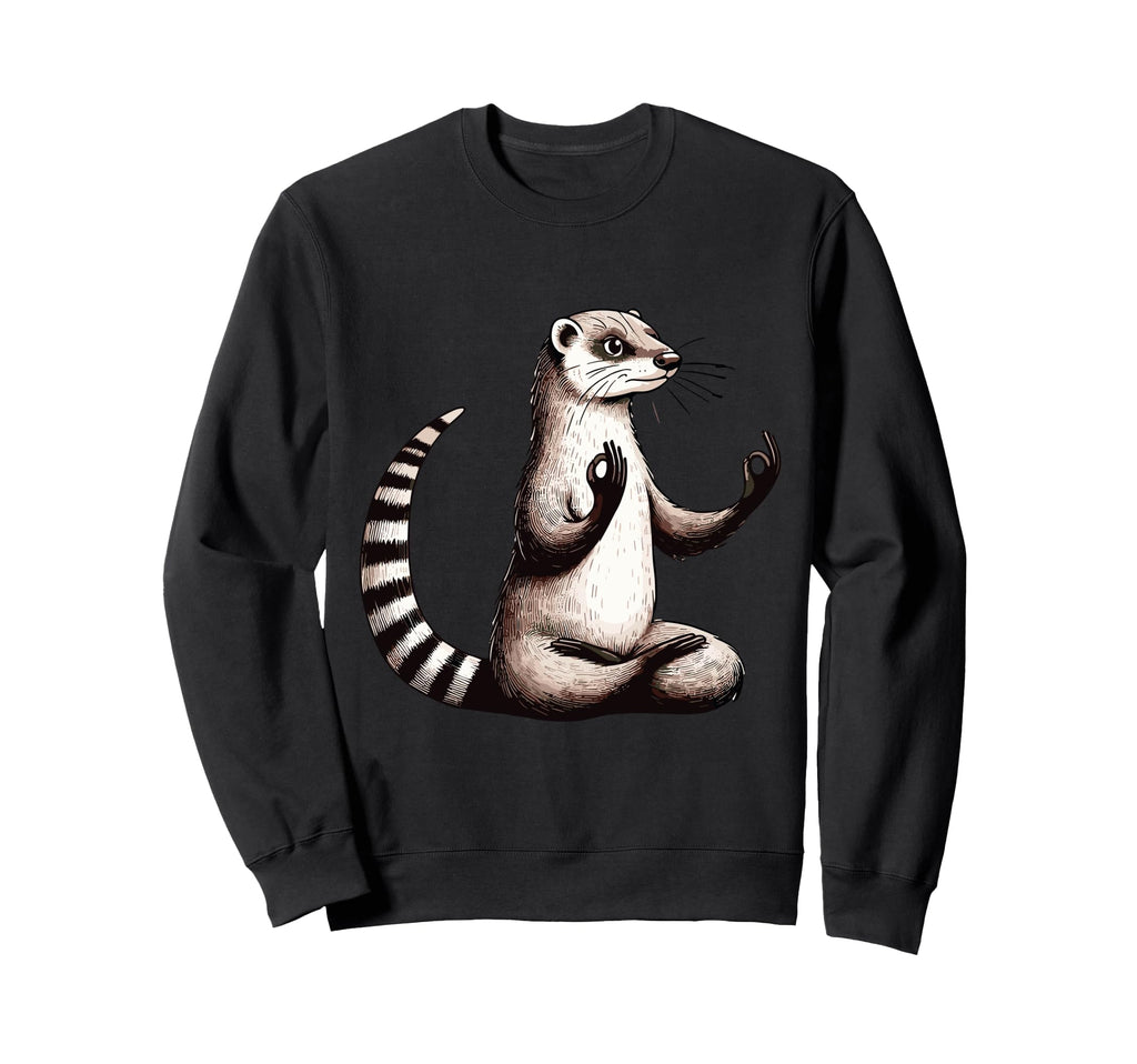 Meditation Mongoose Yoga Pose Sweatshirt - Graphic Print for Adults - T-Shirt, Sweatshirt, Hoodie