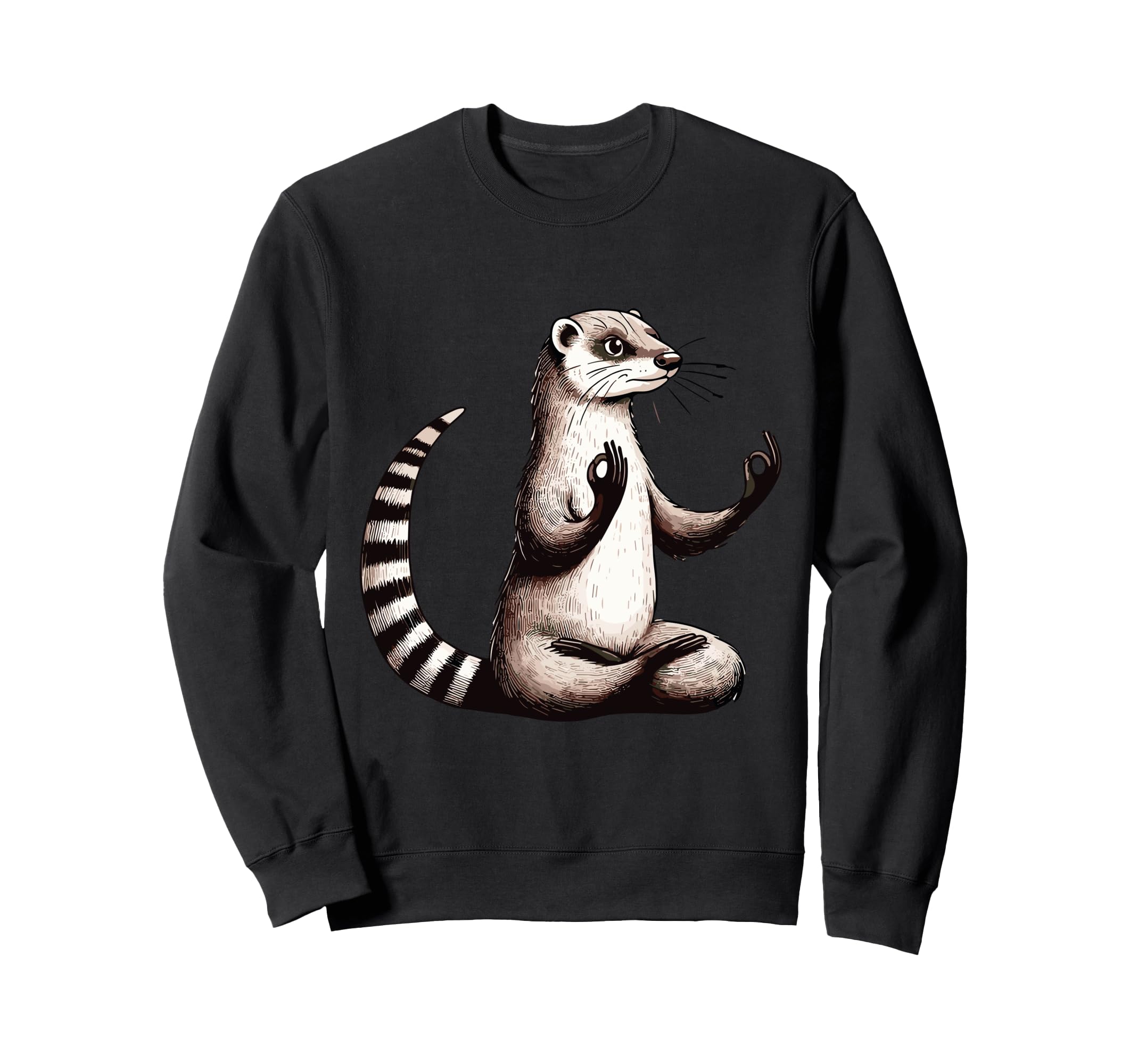 Meditation Mongoose Yoga Pose Sweatshirt - Graphic Print for Adults - T-Shirt, Sweatshirt, Hoodie