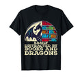 Easily Distracted Books And Dragons Reading T-Shirt - Unique Graphic Unisex - T-Shirt, Sweatshirt, Hoodie