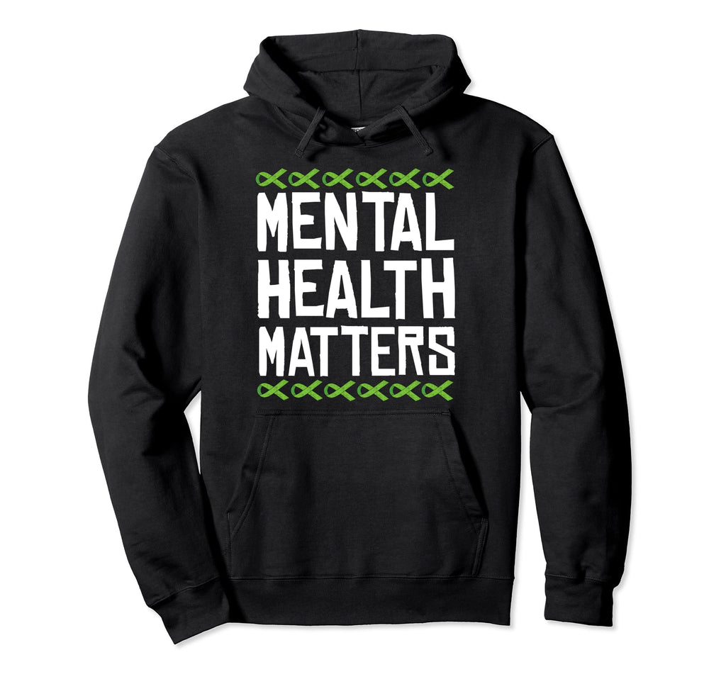 Mental Health Matters Green Ribbon Hoodie - Graphic Print for Adults - T-Shirt, Sweatshirt, Hoodie