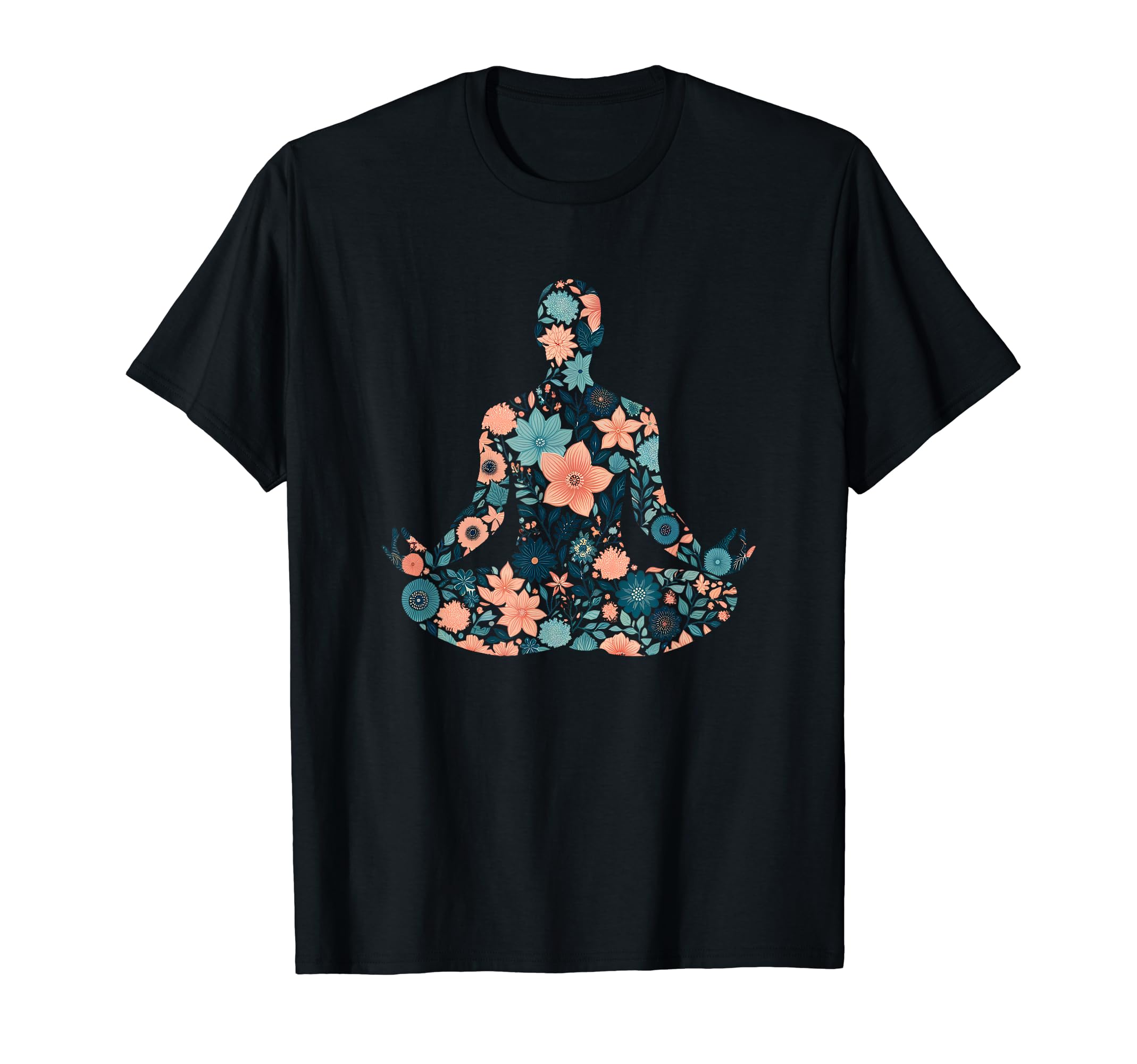 Yoga Meditation Pose Floral Yoga And T-Shirt - Minimalist Print Men Women - T-Shirt, Sweatshirt, Hoodie