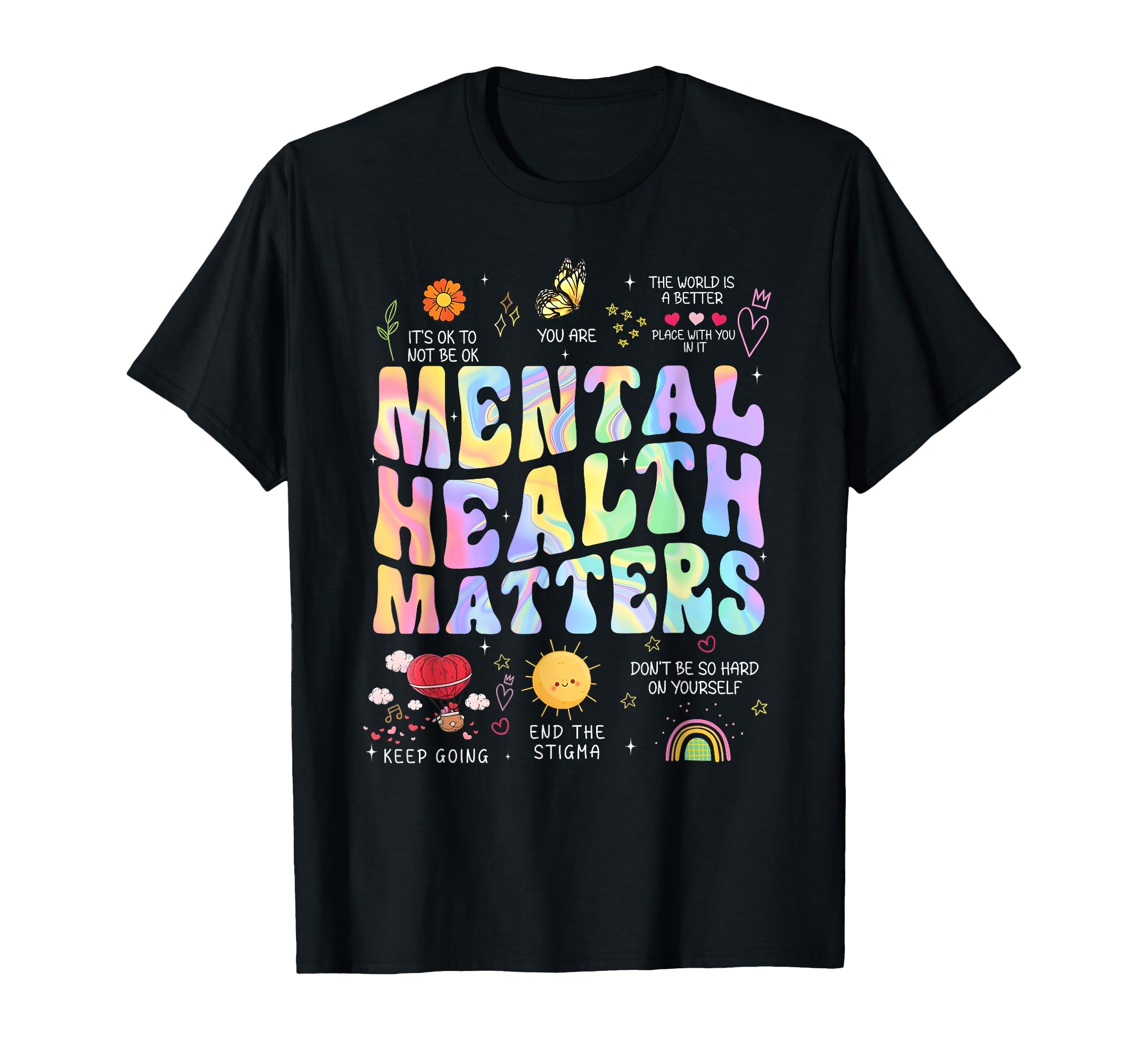 Groovy Mental Health Matters Human T-Shirt - Novelty Apparel for Adults - T-Shirt, Sweatshirt, Hoodie