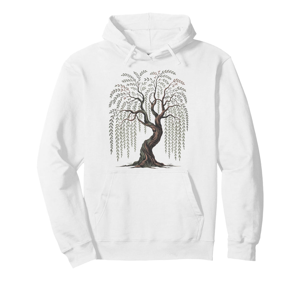 Mindfulness Weeping Willow Tree Hoodie - Minimalist Print for Adults - T-Shirt, Sweatshirt, Hoodie