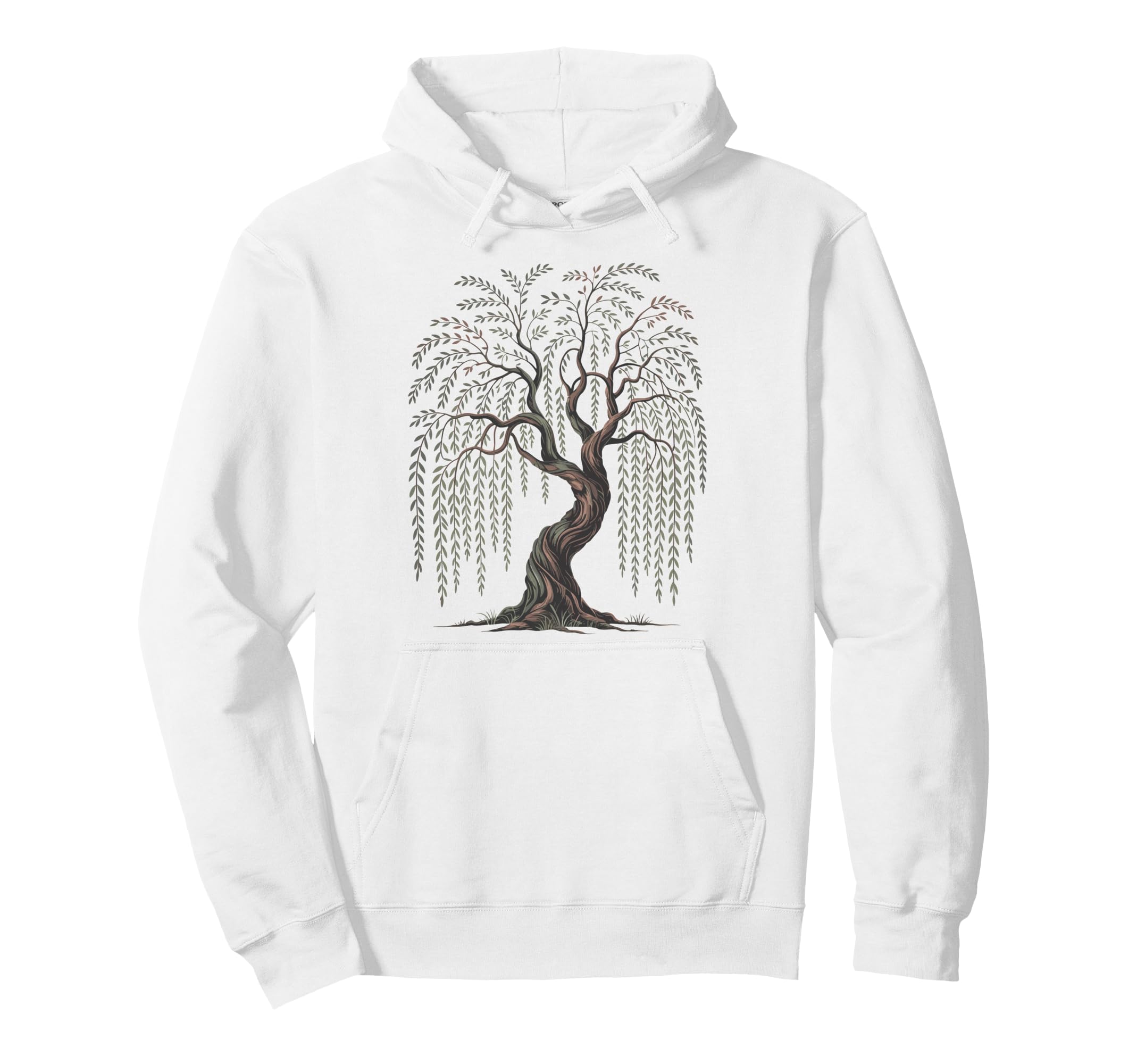 Mindfulness Weeping Willow Tree Hoodie - Minimalist Print for Adults - T-Shirt, Sweatshirt, Hoodie