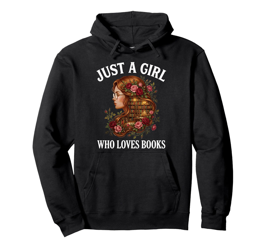 Just Who Loves Books Gifts Bookworm Book Hoodie - Minimalist Print Unisex - T-Shirt, Sweatshirt, Hoodie