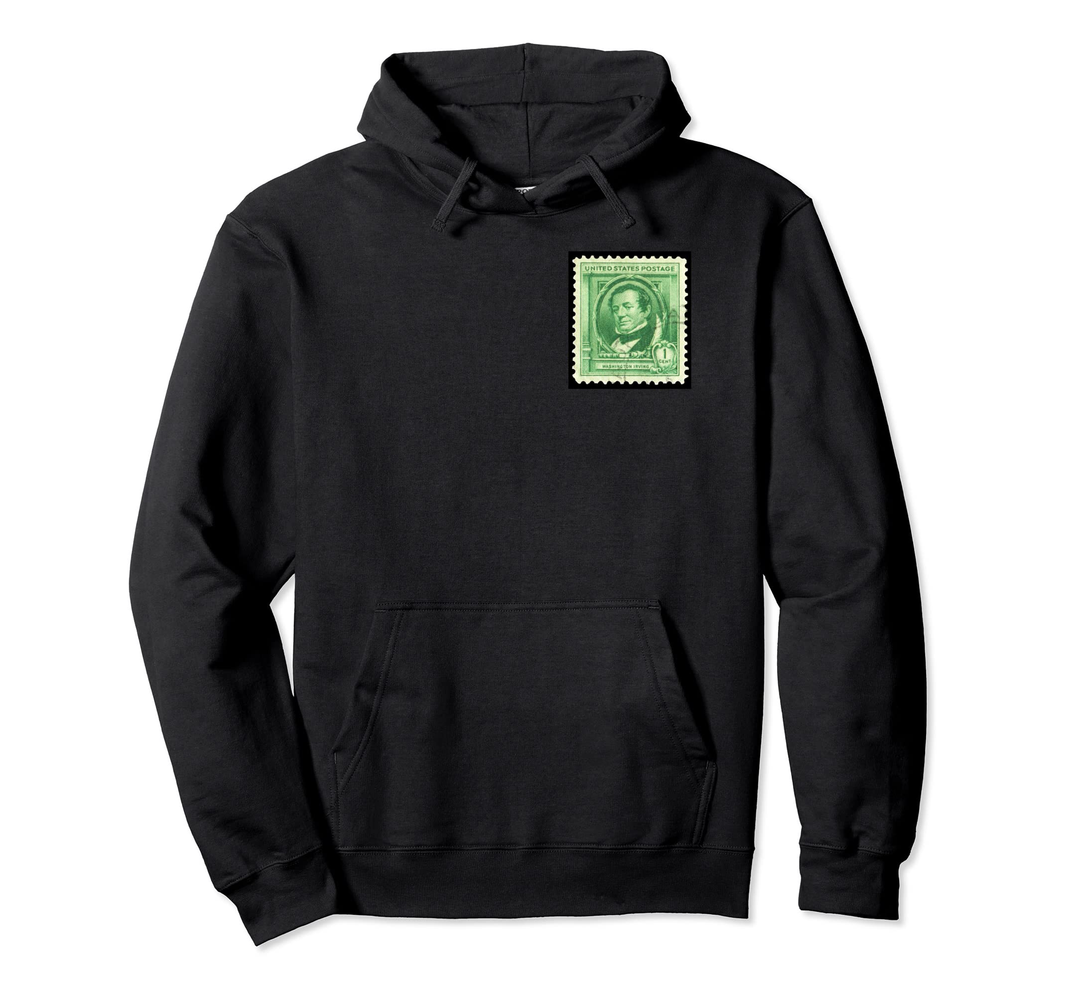 Washington Irving Postal Stamp Hoodie - Trendy Graphic Unisex - T-Shirt, Sweatshirt, Hoodie