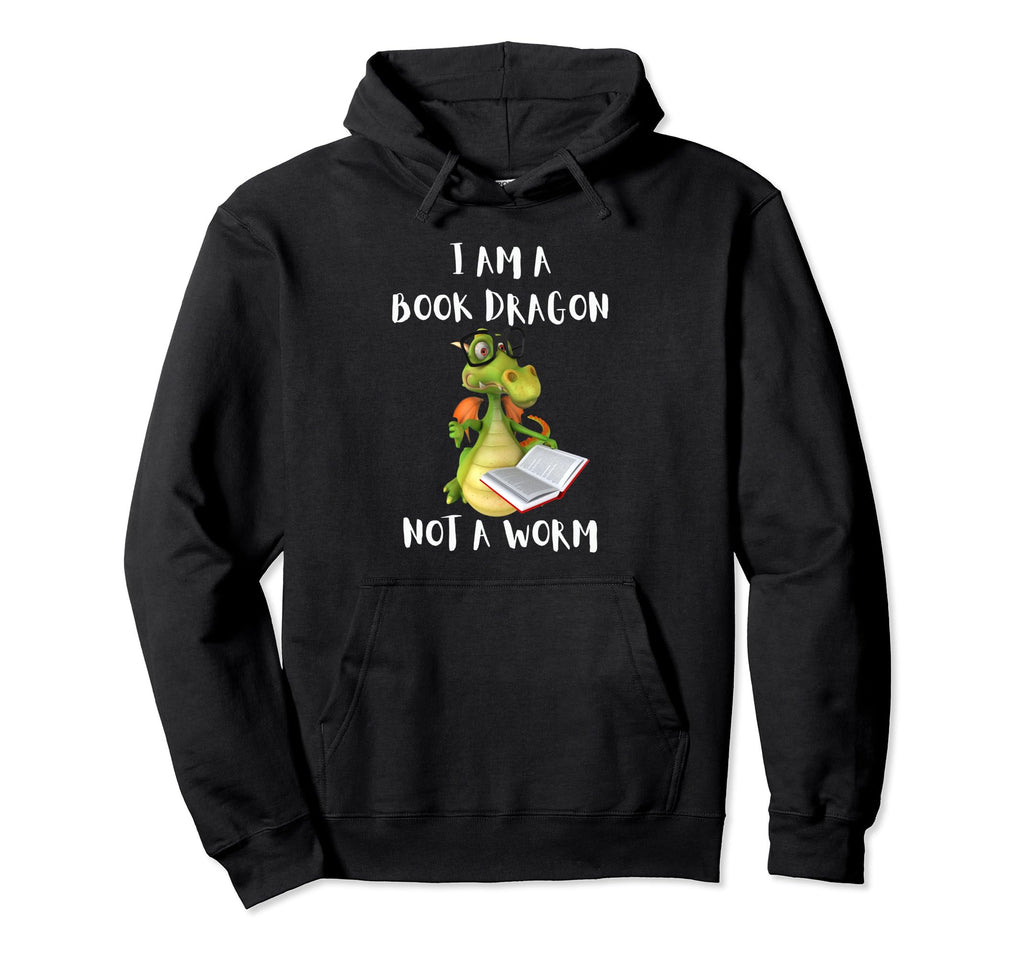 Funny I Am Book Dragon Not Bookworm Hoodie - Aesthetic Graphic Unisex - T-Shirt, Sweatshirt, Hoodie
