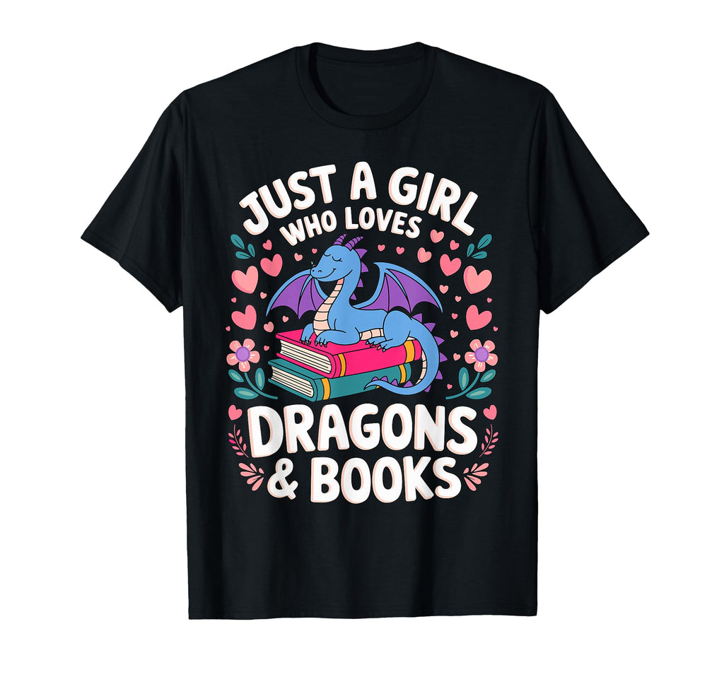 Just Who Loves Dragons And Books Reading T-Shirt - Unique Graphic Men Women - T-Shirt, Sweatshirt, Hoodie