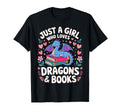 Just Who Loves Dragons And Books Reading T-Shirt - Unique Graphic Men Women - T-Shirt, Sweatshirt, Hoodie