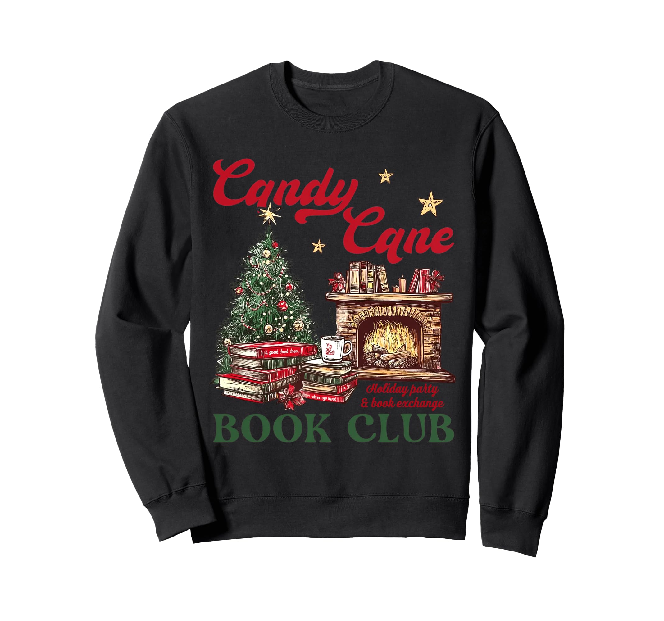 Candy Cane Book Club Holiday Party Sweatshirt - Trendy Graphic for Adults - T-Shirt, Sweatshirt, Hoodie