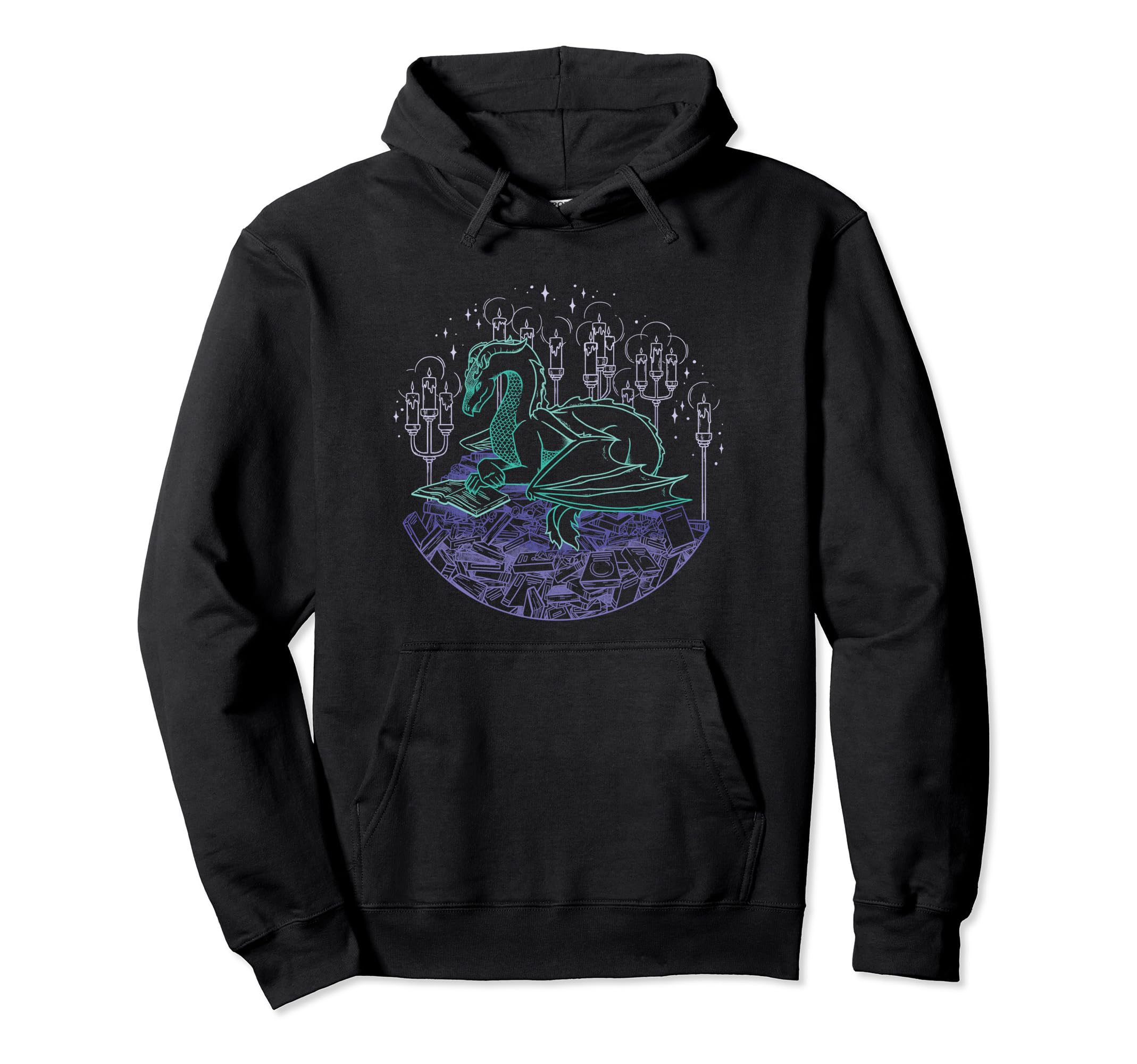 Minty Dragon Book Hoard Hoodie - Streetwear Style Men Women - T-Shirt, Sweatshirt, Hoodie