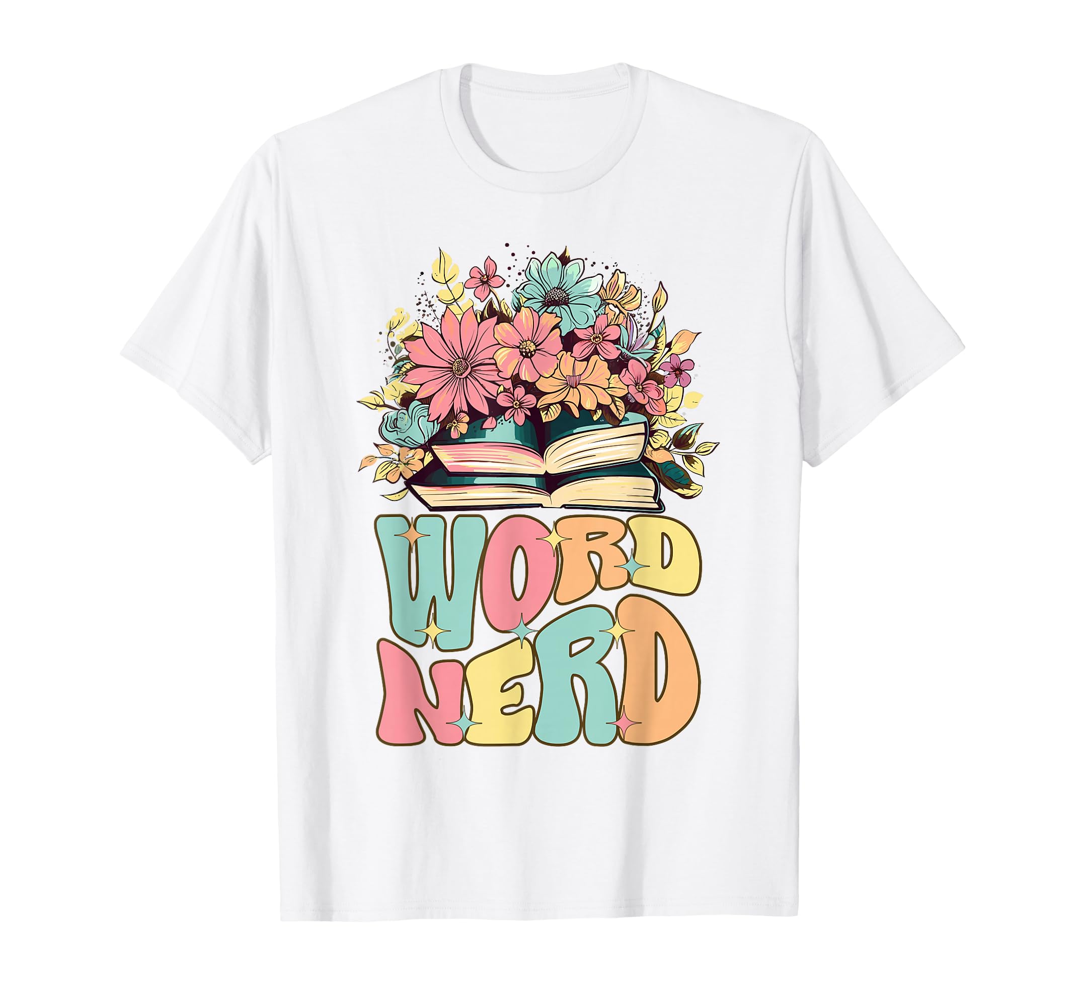 Word Nerd Groovy Book Reader Book T-Shirt - Aesthetic Graphic for Adults - T-Shirt, Sweatshirt, Hoodie