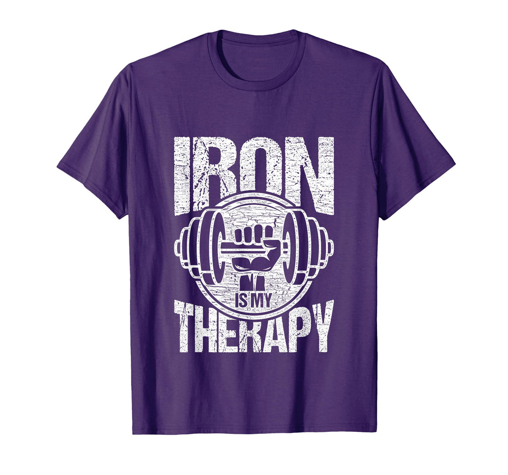 Powerlifting Strongman Iron Is My Therapy T-Shirt - Custom Art Print Unisex - T-Shirt, Sweatshirt, Hoodie