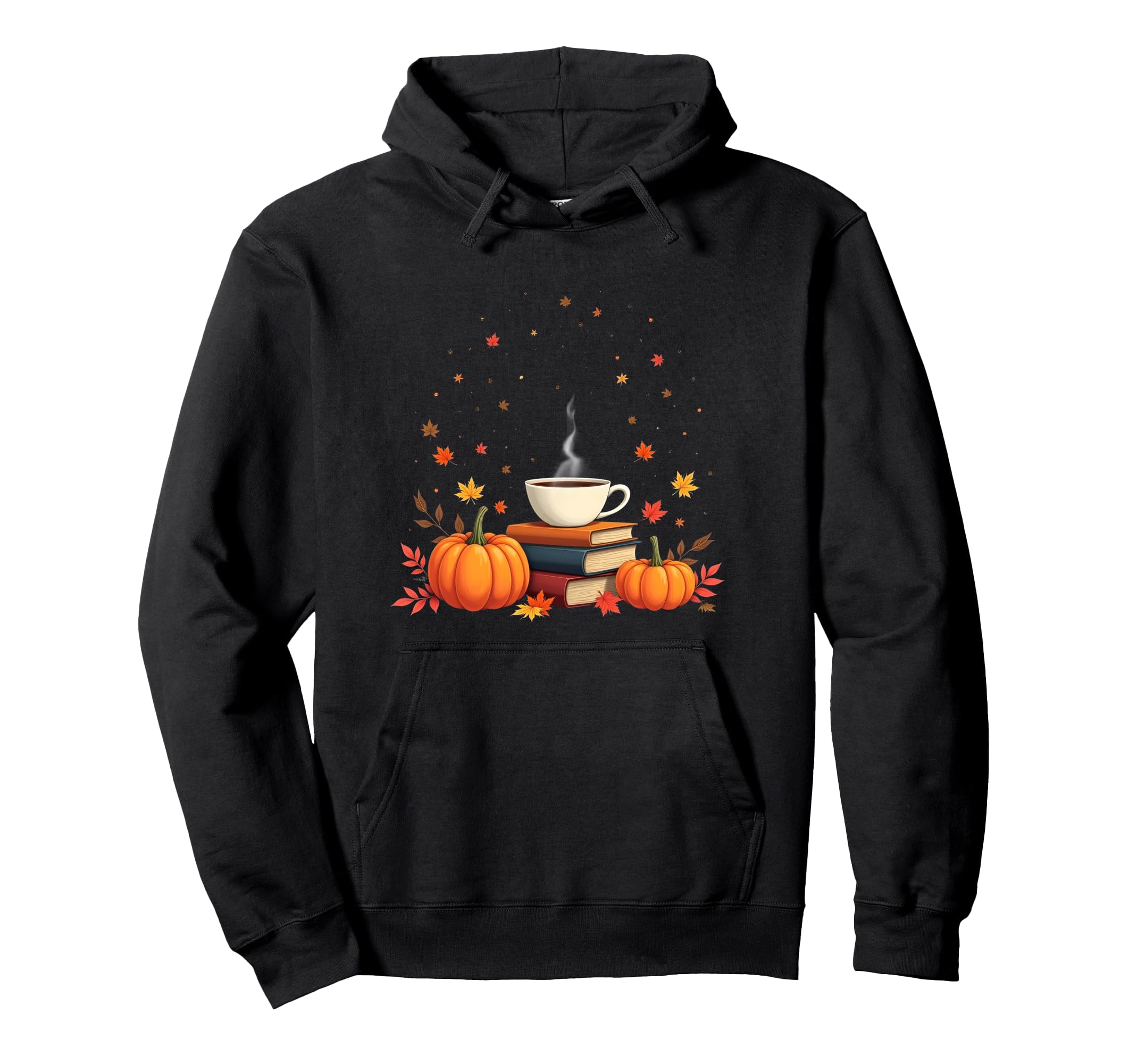Books Coffee Fall Leaves And Hoodie - Fun Novelty Design for Adults - T-Shirt, Sweatshirt, Hoodie