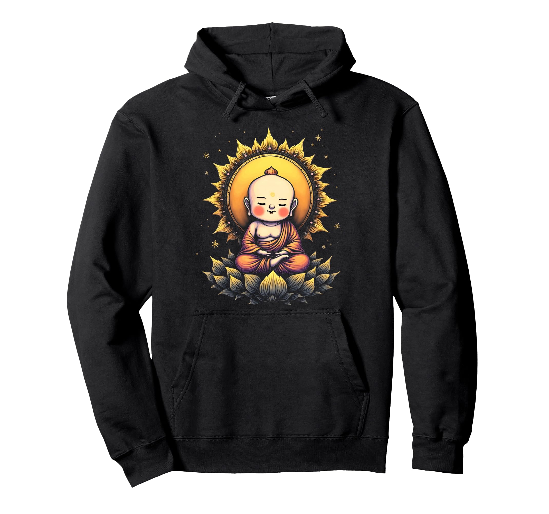 Buddha Meditating Peaceful Yoga Hoodie - Trendy Graphic Men Women - T-Shirt, Sweatshirt, Hoodie