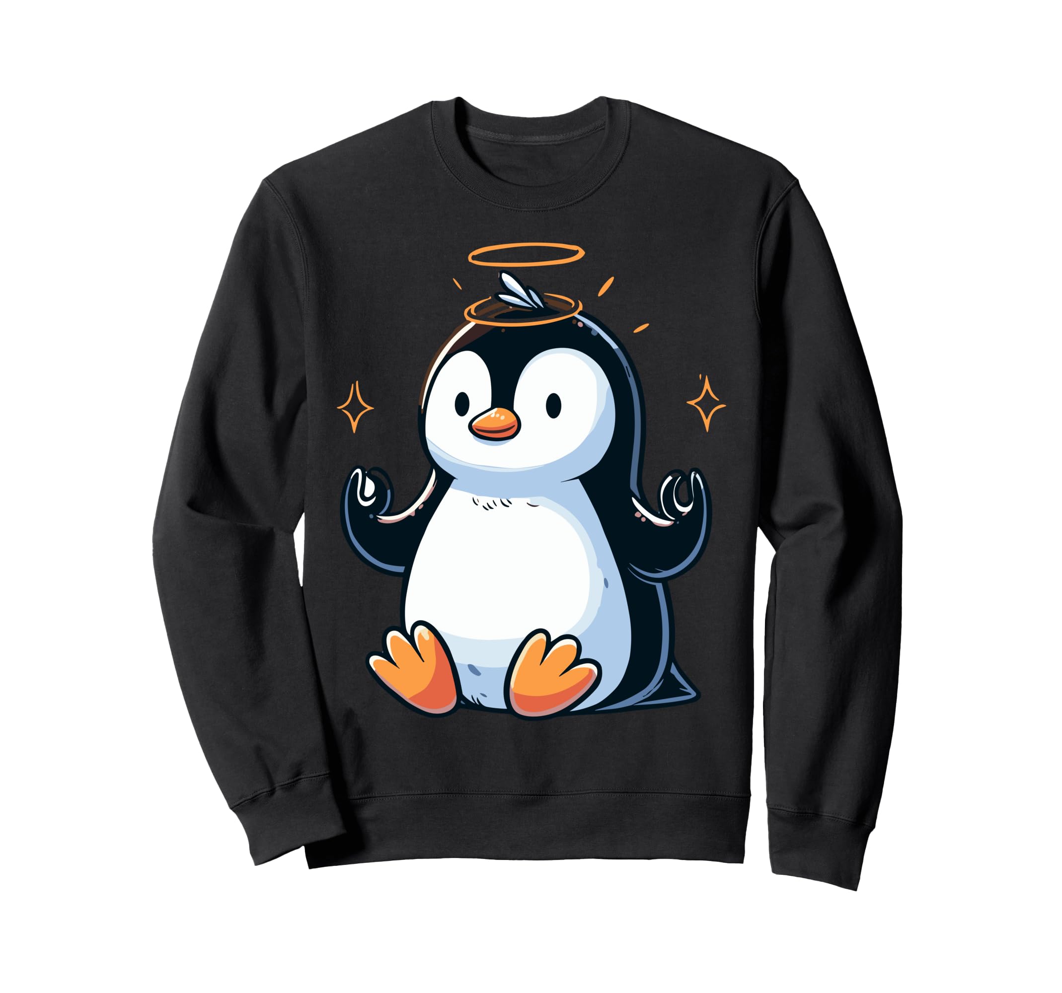 Meditation Penguin Yoga Pose Relaxing Sweatshirt - Custom Art Print Unisex - T-Shirt, Sweatshirt, Hoodie