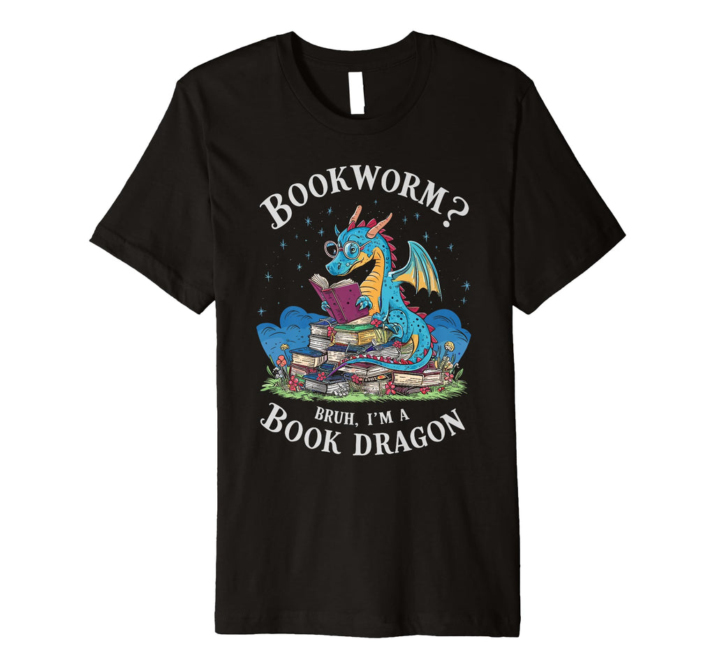 Librarian Gothic Bruh Book Dragon T-Shirt - Graphic Print Men Women - T-Shirt, Sweatshirt, Hoodie