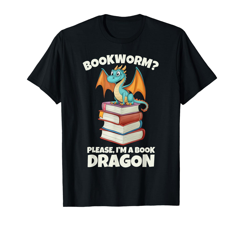 Book Dragon T-Shirt - Fun Novelty Design Men Women - T-Shirt, Sweatshirt, Hoodie