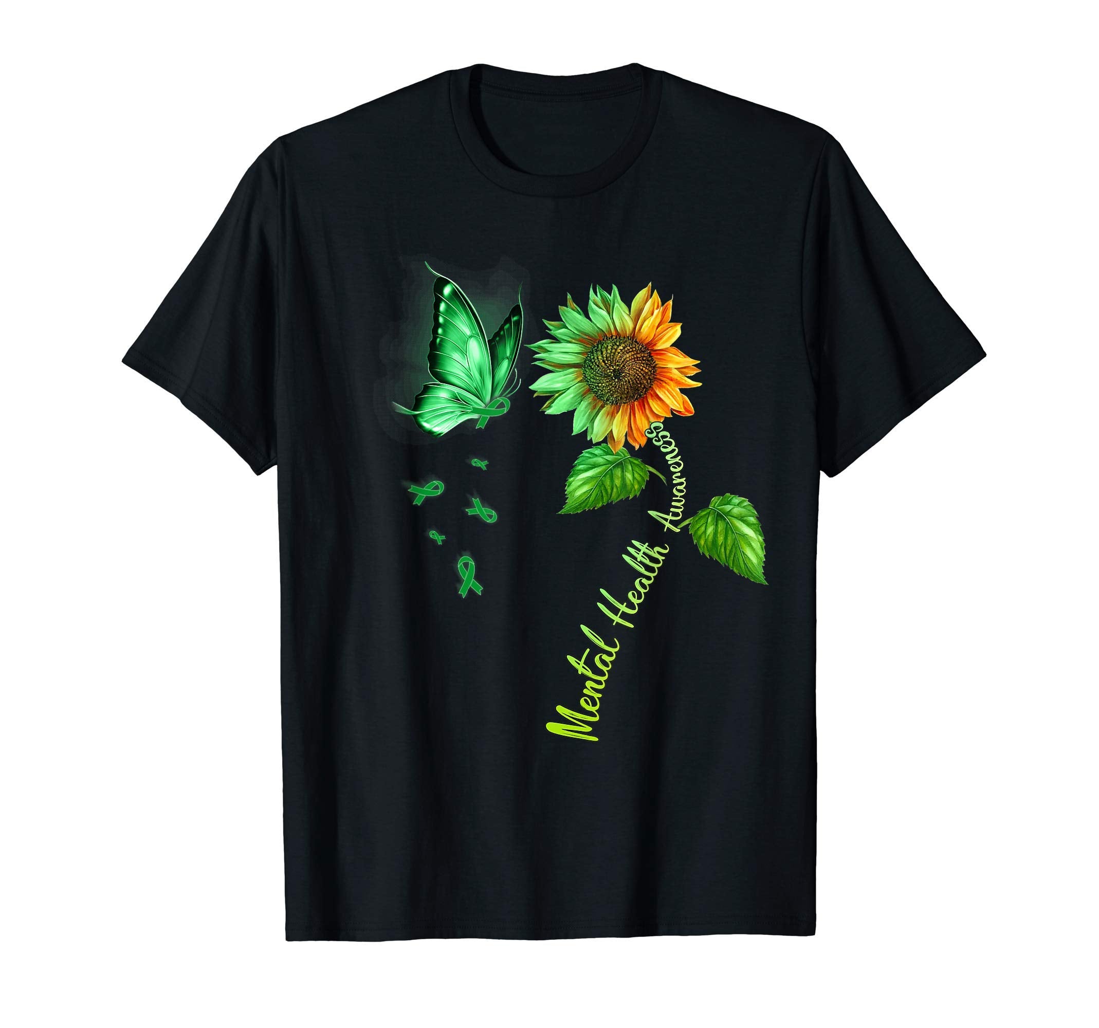Butterfly Sunflower Mental Health T-Shirt - Aesthetic Graphic for Adults - T-Shirt, Sweatshirt, Hoodie