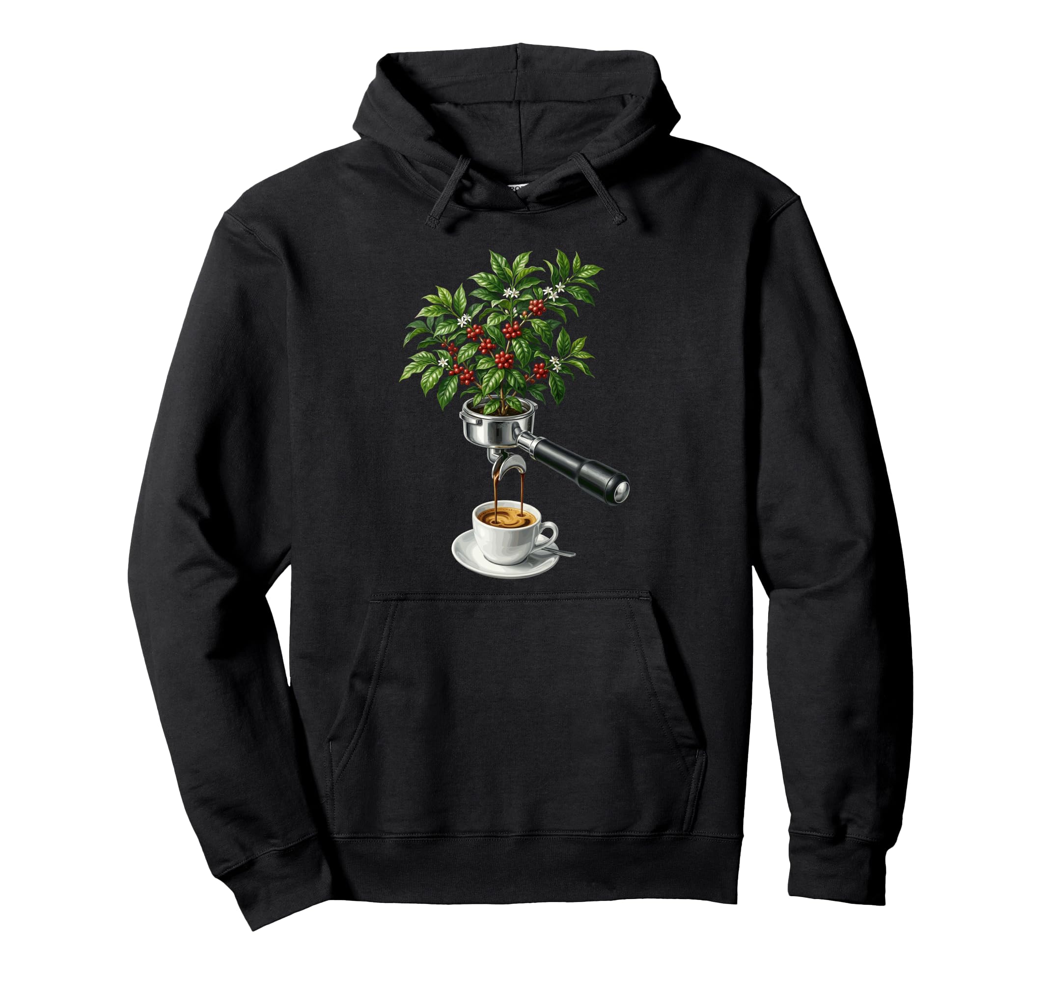 Espresso Coffee Plant Barista Hoodie - Aesthetic Graphic Men Women - T-Shirt, Sweatshirt, Hoodie