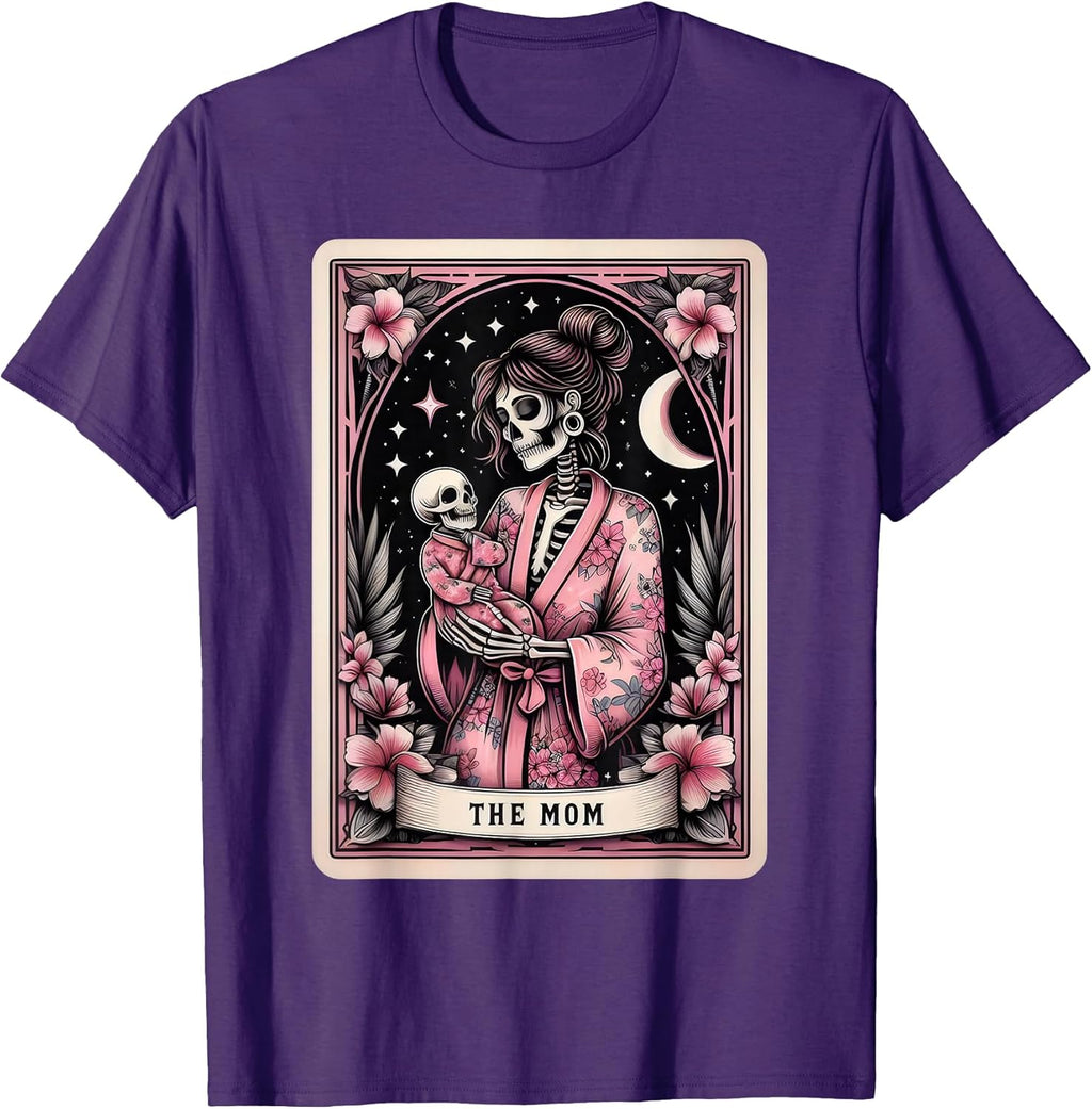 Funny The Mom Tarot Card Skeleton Mama Coffee Unisex T-shirt, Sweatshirt, Hoodie, Long Sleeve Tee - T-Shirt, Sweatshirt, Hoodie
