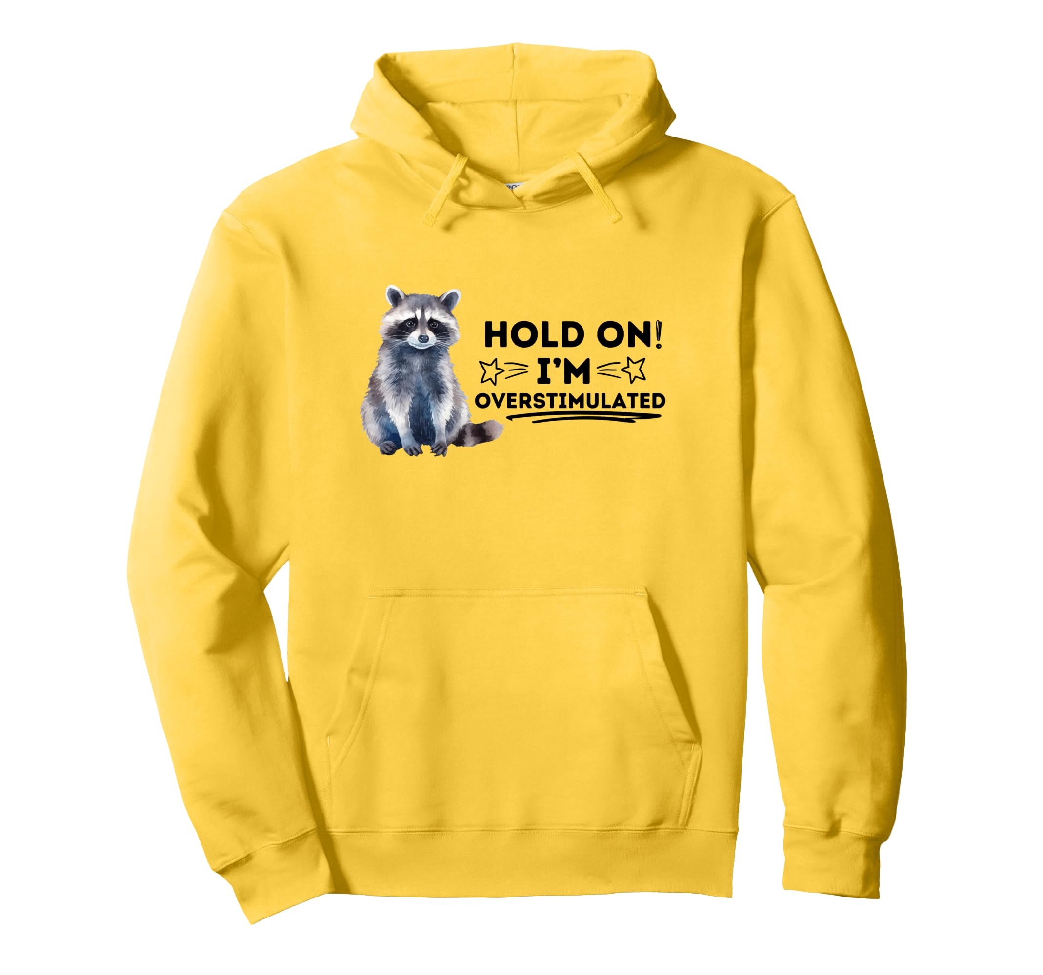 Raccoon Hold Im Overstimulated Hoodie - Aesthetic Graphic Men Women - T-Shirt, Sweatshirt, Hoodie