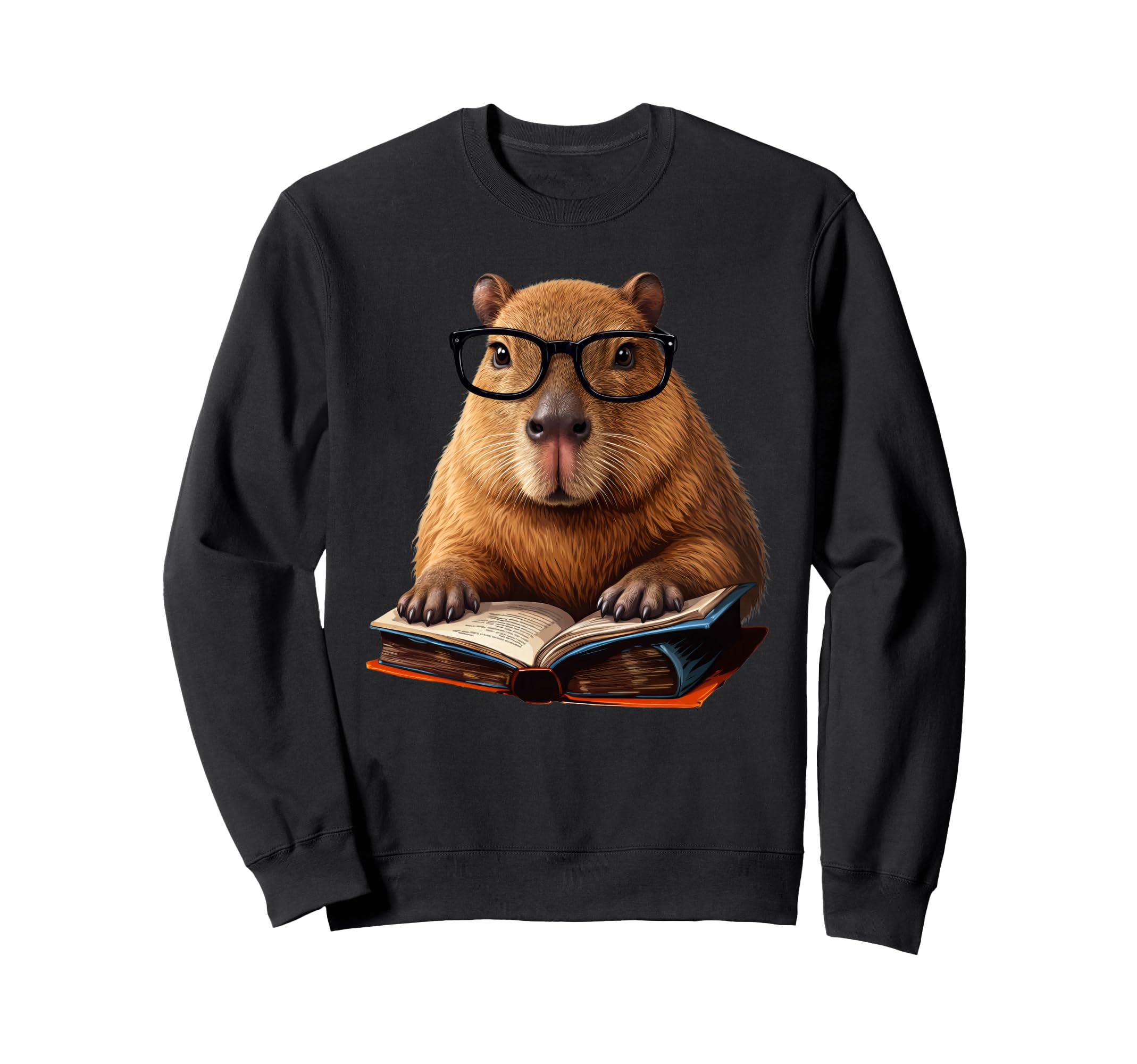 Capybara Reading Book Sweatshirt - Fun Novelty Design Unisex - T-Shirt, Sweatshirt, Hoodie