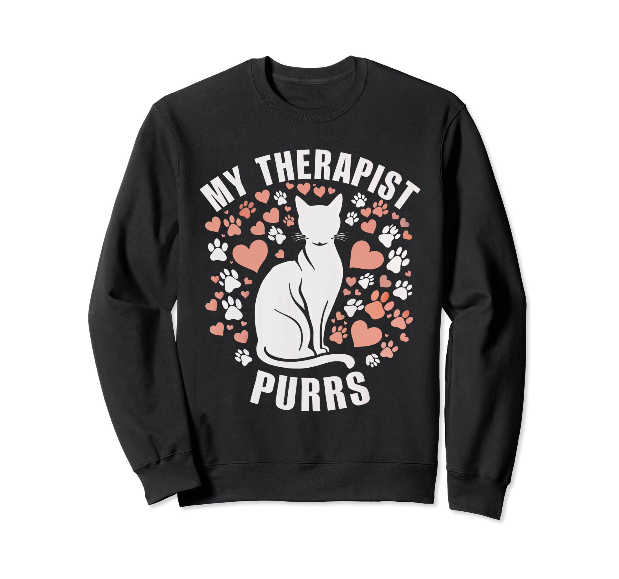My Therapist Purrs Funny Cat Sweatshirt - Aesthetic Graphic Men Women - T-Shirt, Sweatshirt, Hoodie