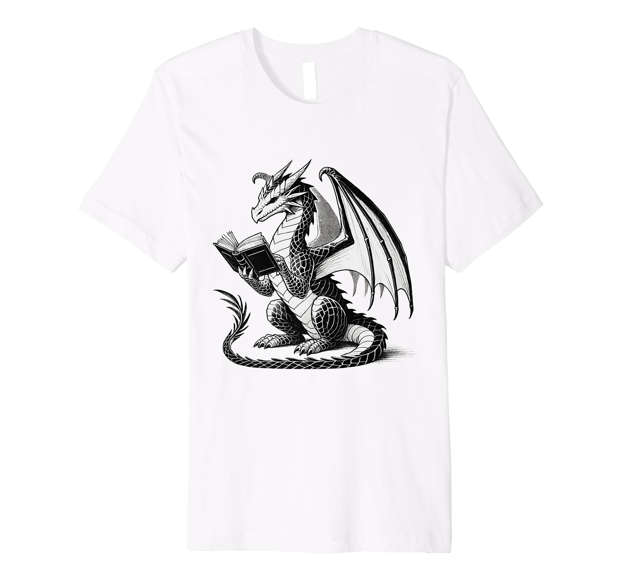 Dragon Reading Book Bookworm Books T-Shirt - Fun Novelty Design Men Women - T-Shirt, Sweatshirt, Hoodie