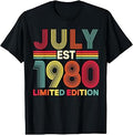 Vintage July 1980 Limited Edition 46-Year-Old 46th Birthday T-Shirt Unisex T-shirt, Sweatshirt, Hoodie, Long Sleeve Tee - T-Shirt, Sweatshirt, Hoodie