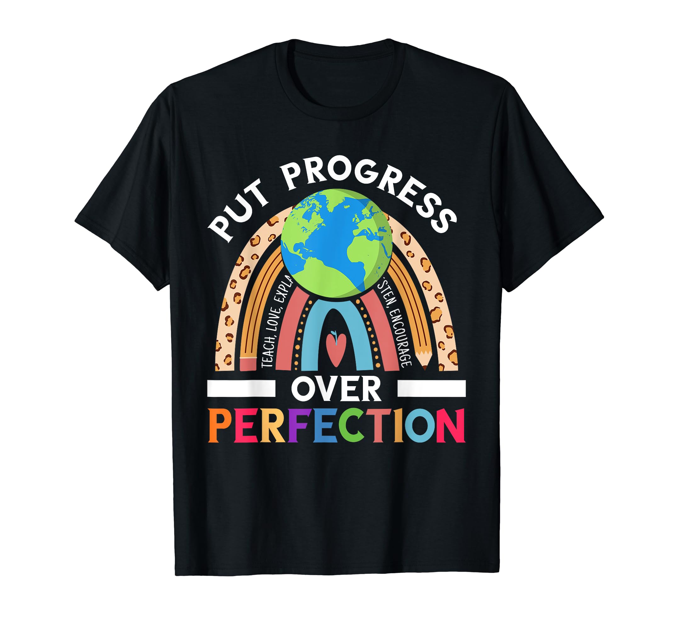 Put Progress Over Perfection Globe T-Shirt - Aesthetic Graphic Unisex - T-Shirt, Sweatshirt, Hoodie
