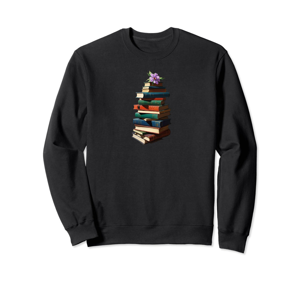 Book Worm Book Stack Reading Sweatshirt - Custom Art Print for Adults - T-Shirt, Sweatshirt, Hoodie