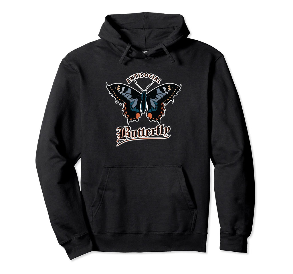 Antisocial Butterfly Beautiful Hoodie - Fun Novelty Design for Adults - T-Shirt, Sweatshirt, Hoodie