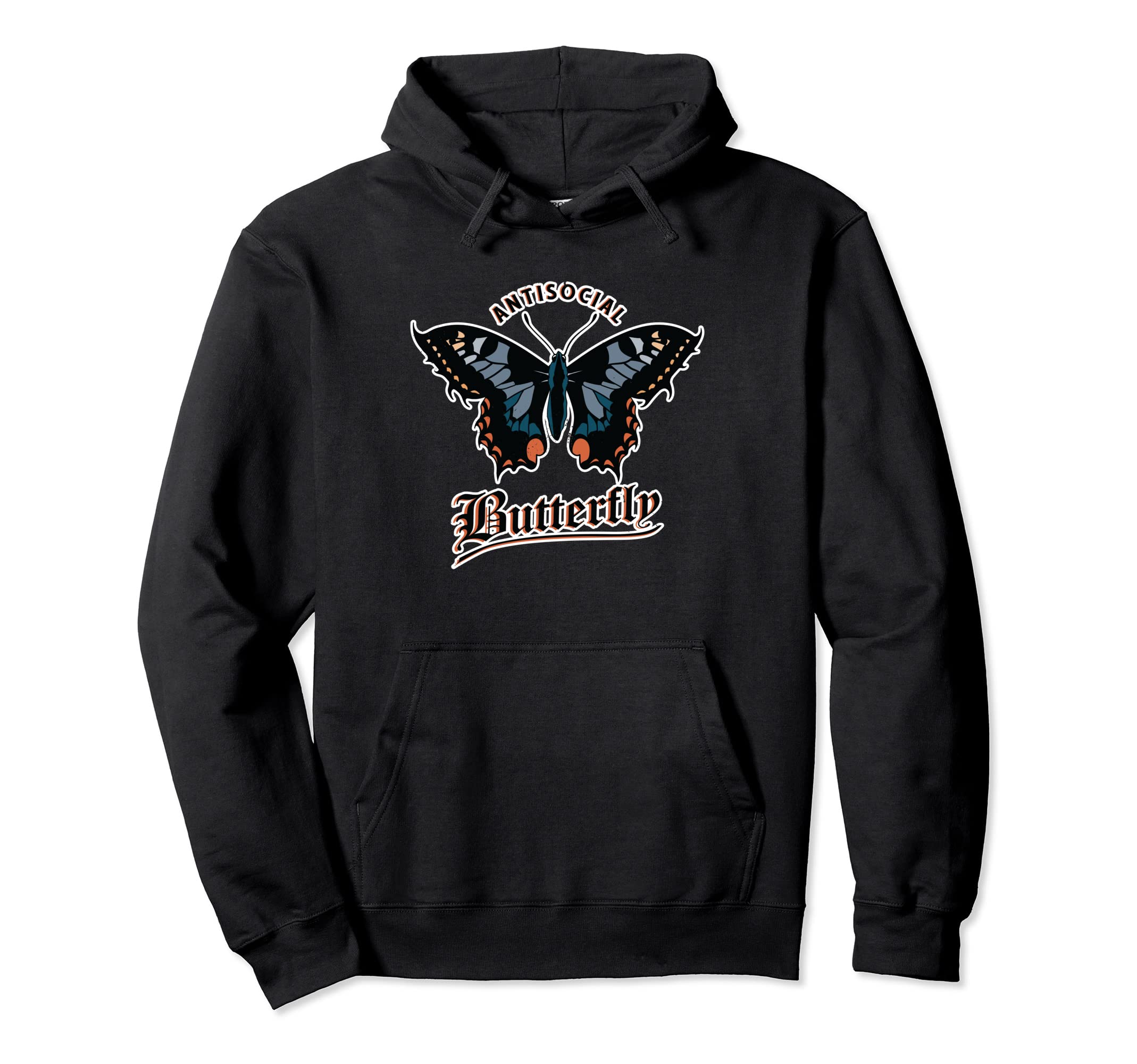 Antisocial Butterfly Beautiful Hoodie - Fun Novelty Design for Adults - T-Shirt, Sweatshirt, Hoodie