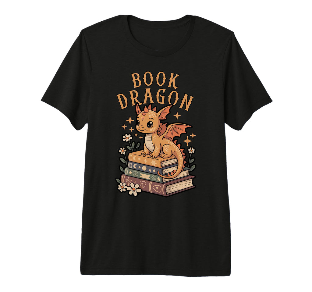 Book Dragon Book Lover Tri Blend T-Shirt - Novelty Apparel Unisex - T-Shirt, Sweatshirt, Hoodie