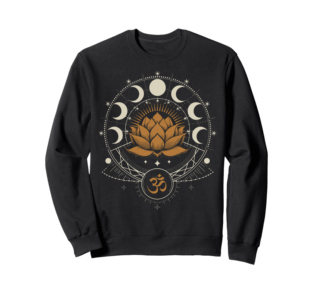 Lotus Flower Moon Phases Zen Yoga Sweatshirt - Streetwear Style Unisex - T-Shirt, Sweatshirt, Hoodie