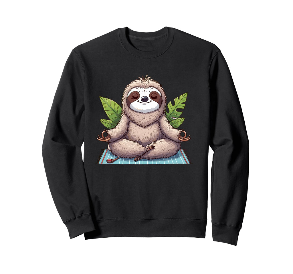 Meditation Sloth Yoga Pose Relaxing Sweatshirt - Unique Graphic Men Women - T-Shirt, Sweatshirt, Hoodie