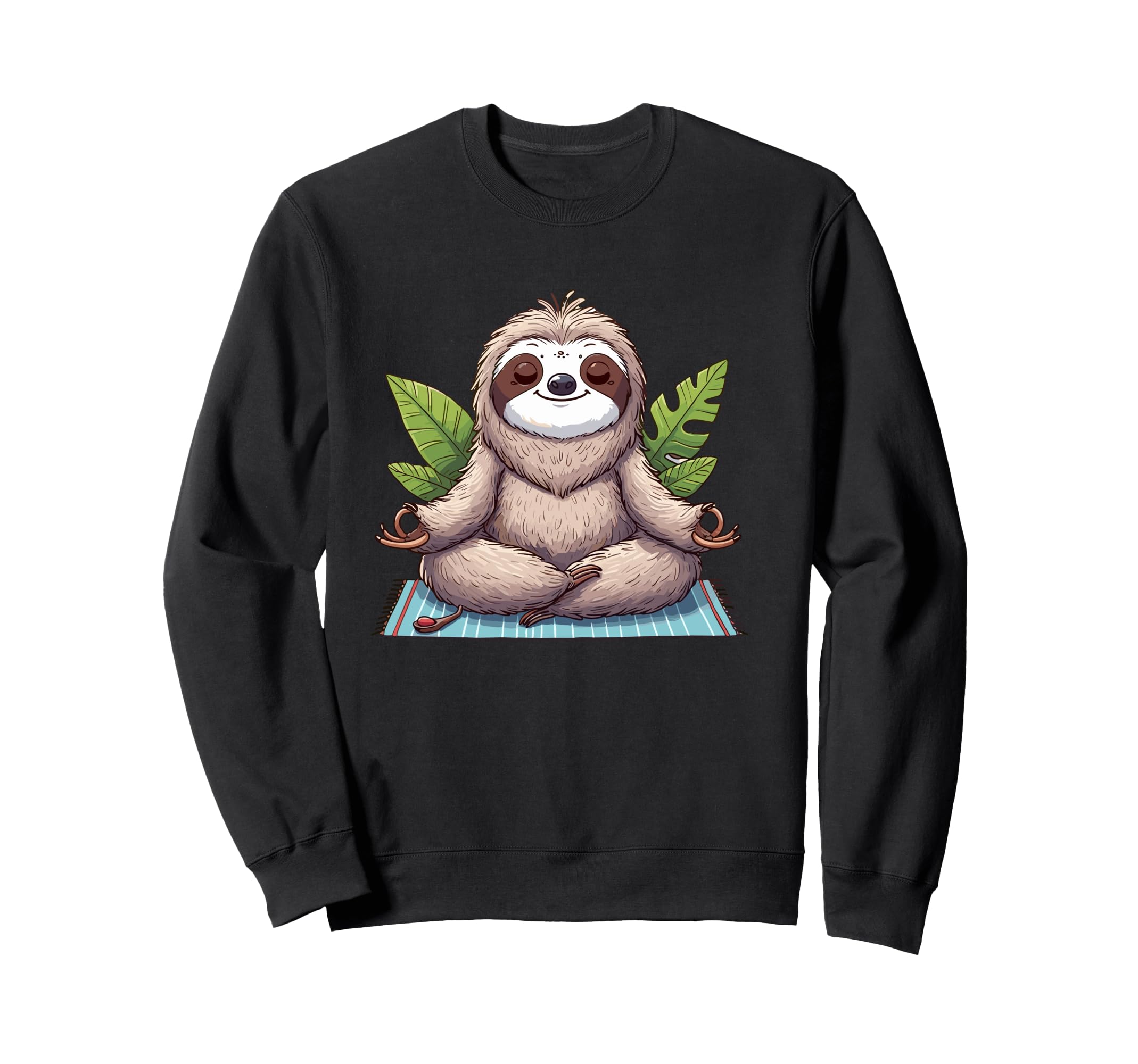 Meditation Sloth Yoga Pose Relaxing Sweatshirt - Unique Graphic Men Women - T-Shirt, Sweatshirt, Hoodie
