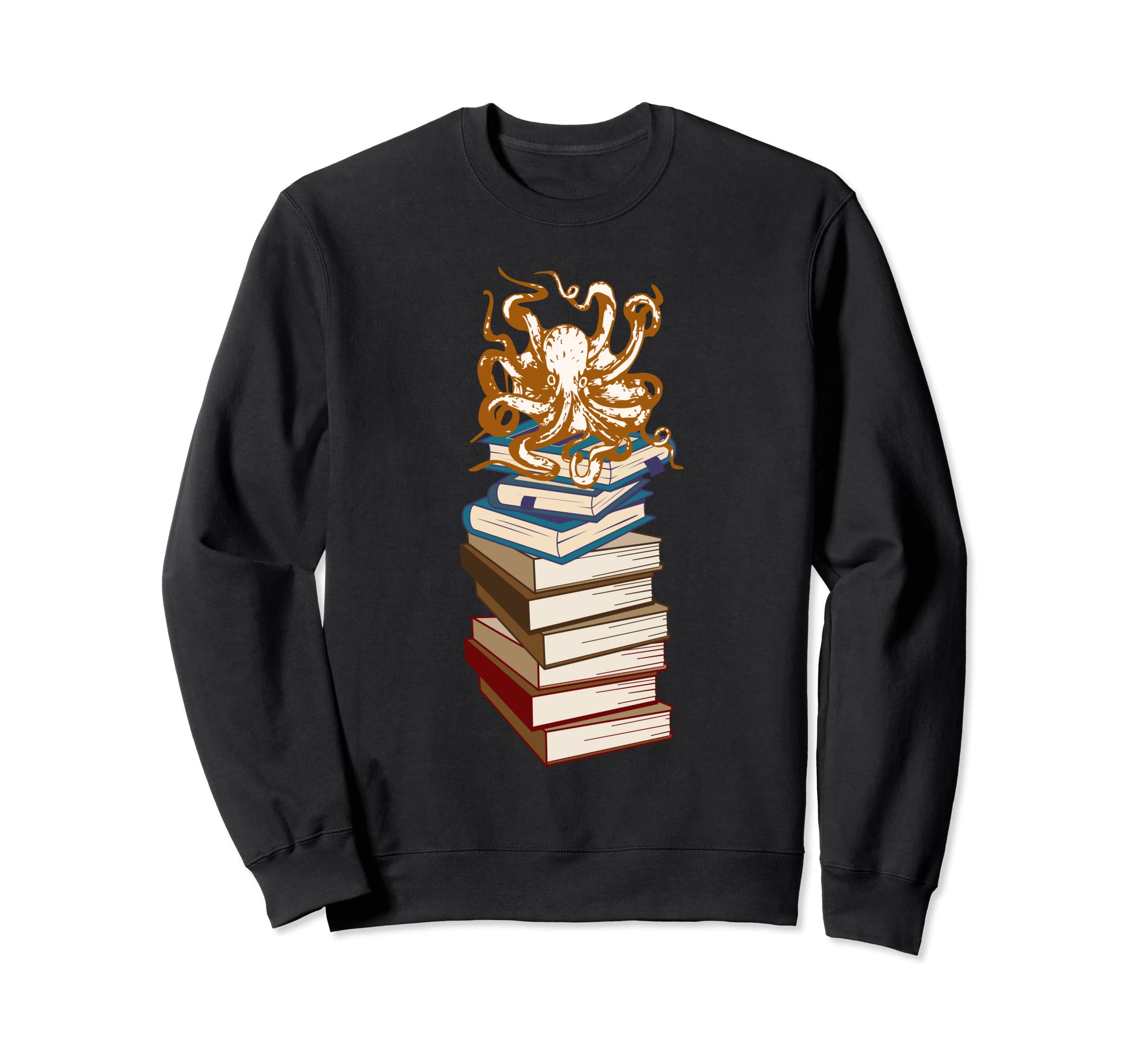 Reading Octopus Bibliophile Reader Sweatshirt - Novelty Apparel for Adults - T-Shirt, Sweatshirt, Hoodie