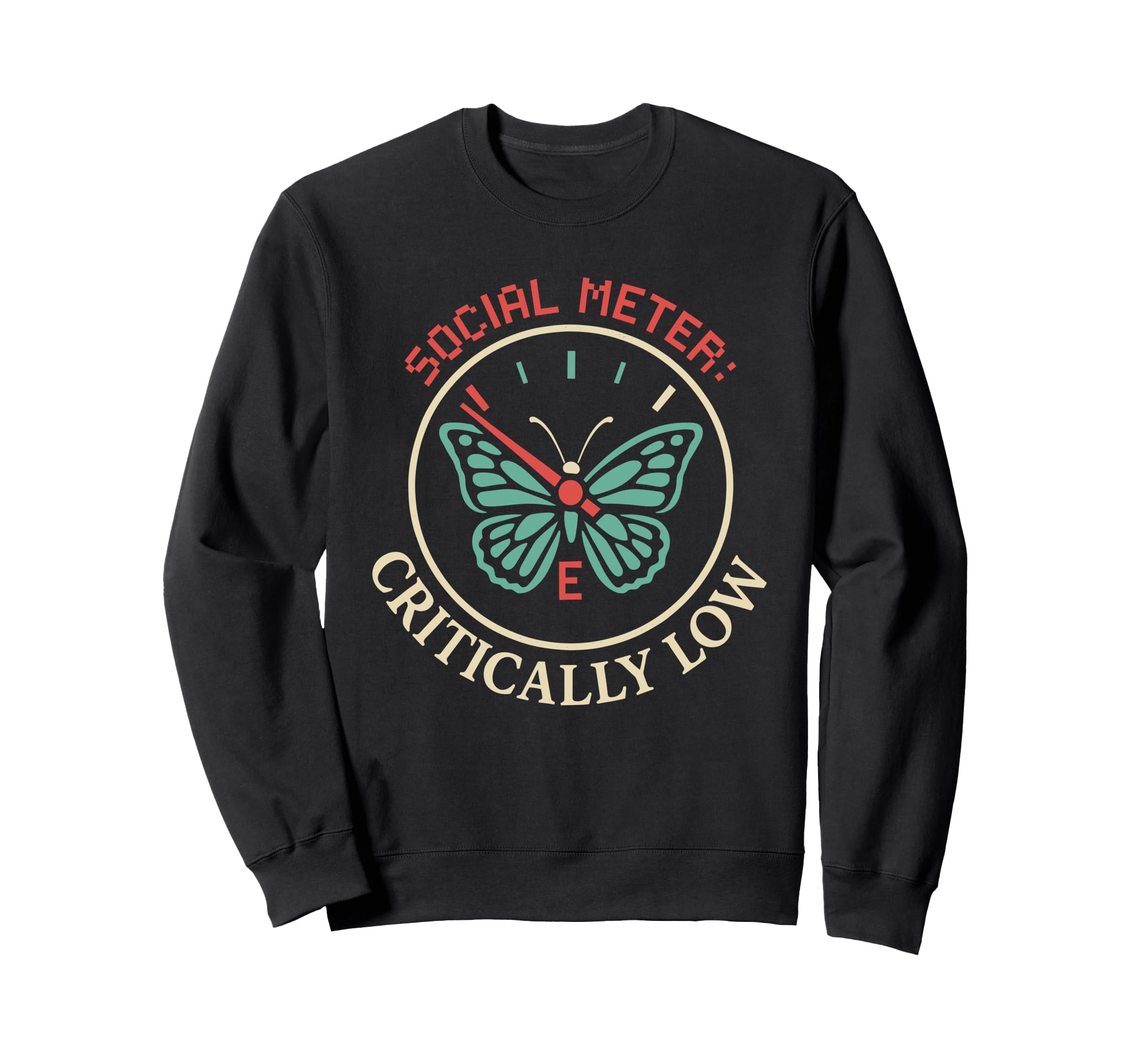 Anti Social Butterfly Introvert Sweatshirt - Custom Art Print for Adults - T-Shirt, Sweatshirt, Hoodie