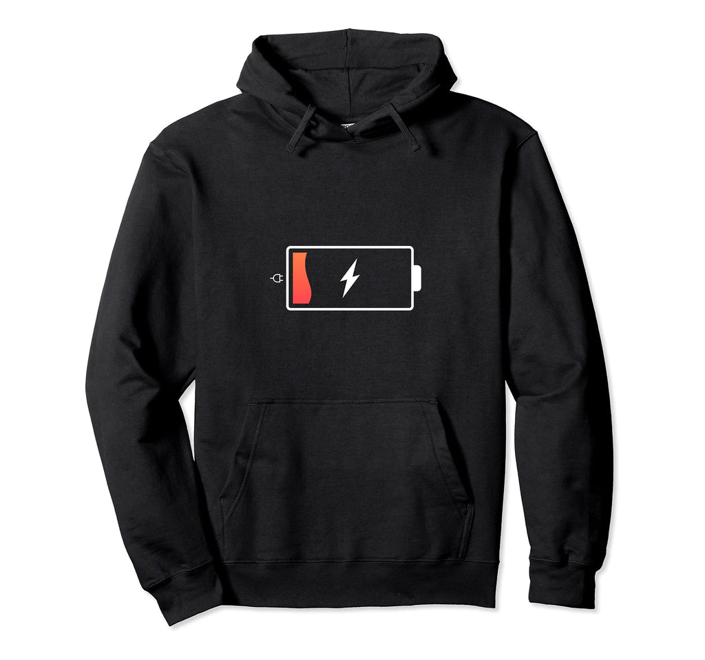No Battery Low Battery Symbol Costume Hoodie - Novelty Apparel Unisex - T-Shirt, Sweatshirt, Hoodie