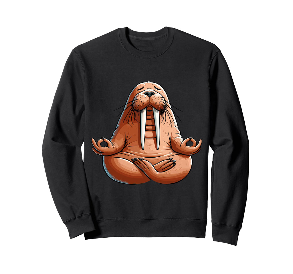 Meditation Walrus Yoga Pose Relaxing Sweatshirt - Novelty Apparel Unisex - T-Shirt, Sweatshirt, Hoodie