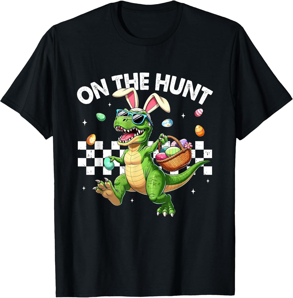 Cool Bunny Dino T-rex Happy Easter Egg Hunt 2026 Unisex T-shirt, Sweatshirt, Hoodie, Long Sleeve Tee - T-Shirt, Sweatshirt, Hoodie