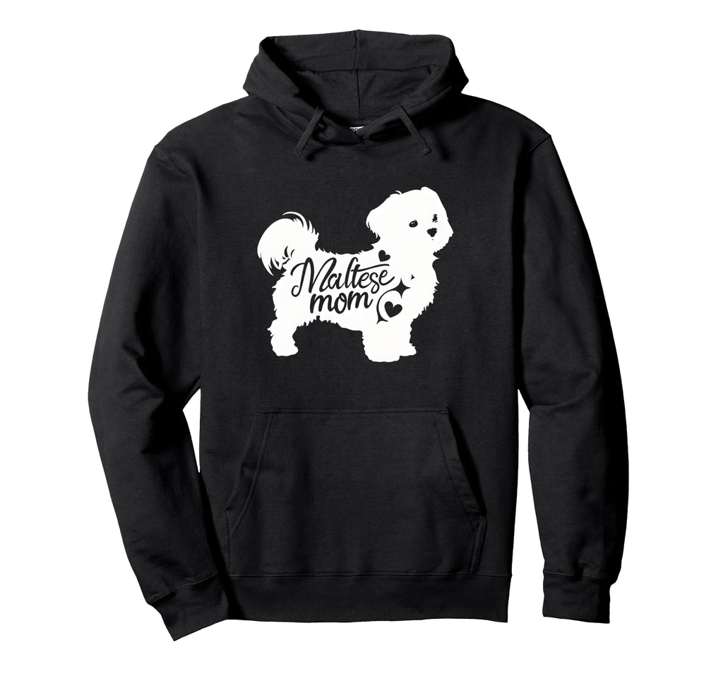 Maltese Mom Womens Dog Lover Hoodie - Minimalist Print Men Women - T-Shirt, Sweatshirt, Hoodie