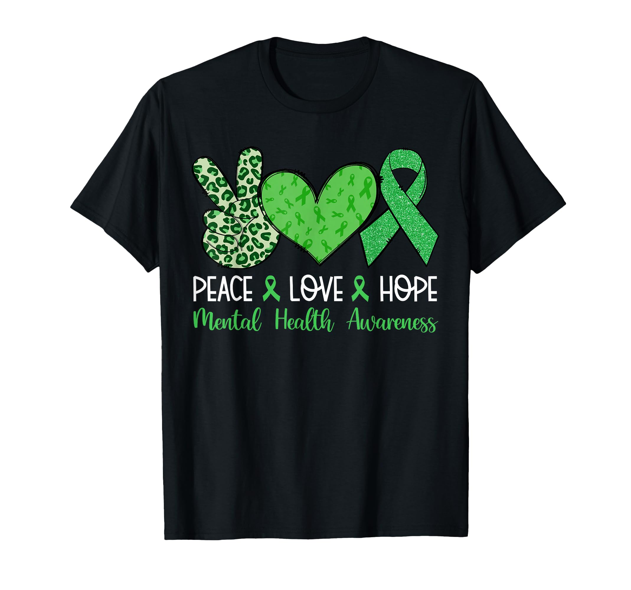 Peace Love Hope Mental Health T-Shirt - Minimalist Print Men Women - T-Shirt, Sweatshirt, Hoodie