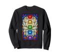 Buddhism Chakras Stained Glass Sweatshirt - Minimalist Print Unisex - T-Shirt, Sweatshirt, Hoodie