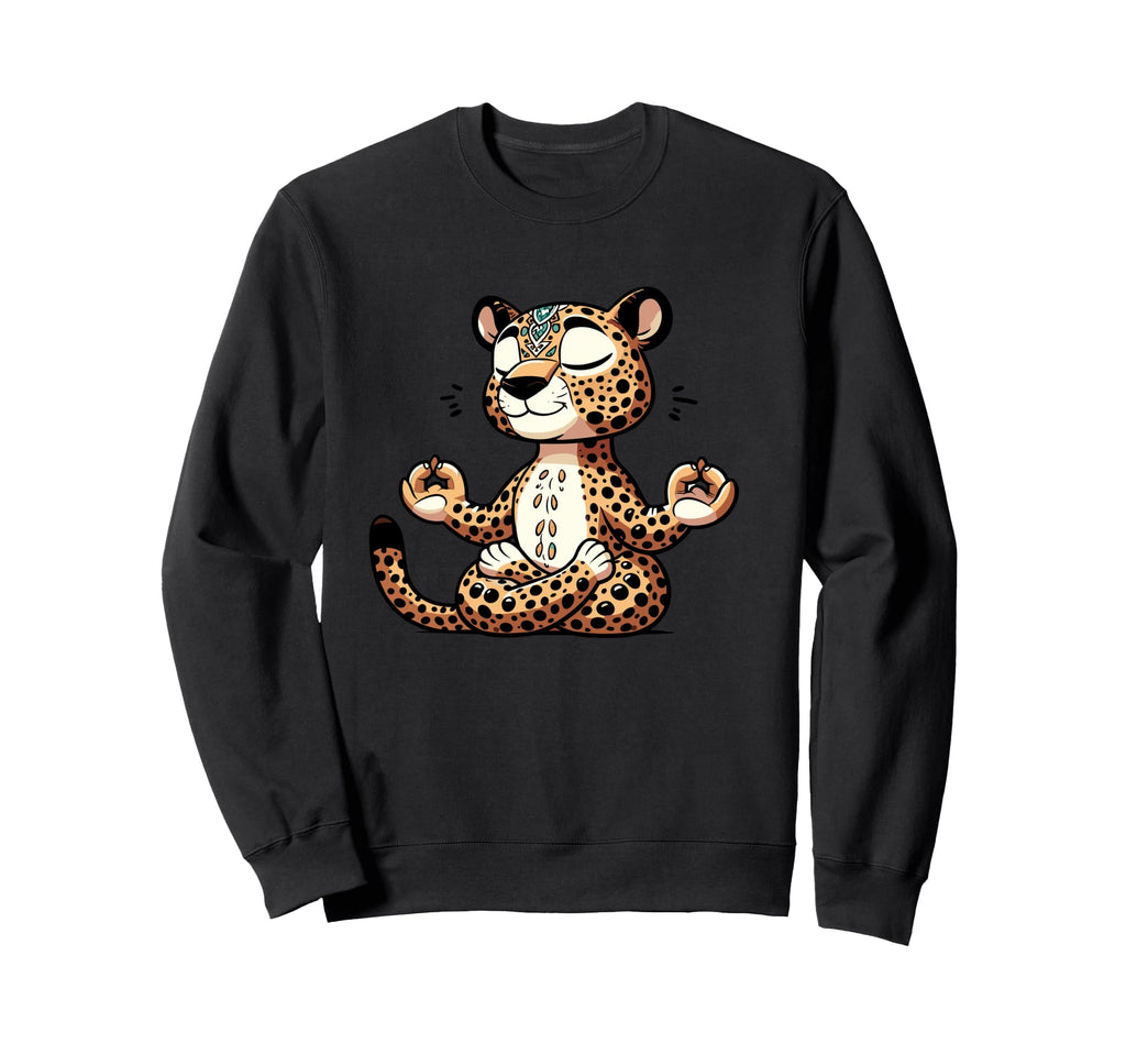 Meditation Leopard Yoga Pose Sweatshirt - Minimalist Print Men Women - T-Shirt, Sweatshirt, Hoodie
