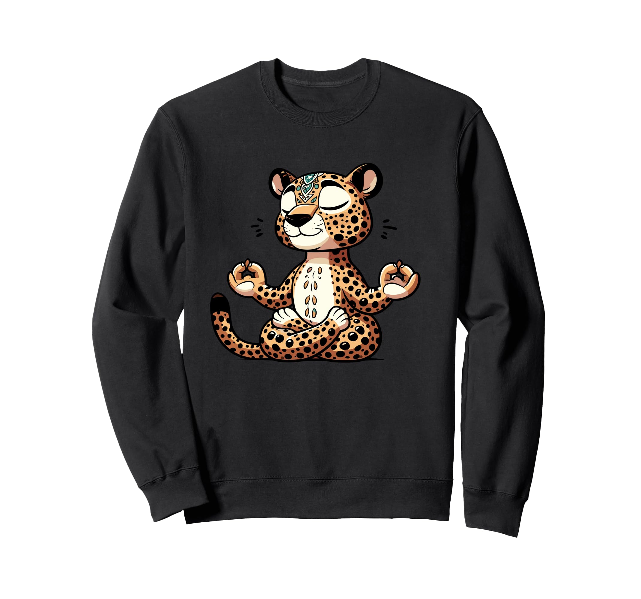Meditation Leopard Yoga Pose Sweatshirt - Minimalist Print Men Women - T-Shirt, Sweatshirt, Hoodie